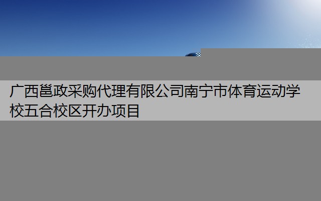 广西邕政采购代理有限公司南宁市体育运动学校五合校区开办项目